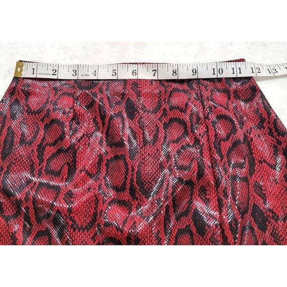 Windsor Red & Black Snake Print Mini Party Skirt with Slit Size S - Picture 7 of 8
